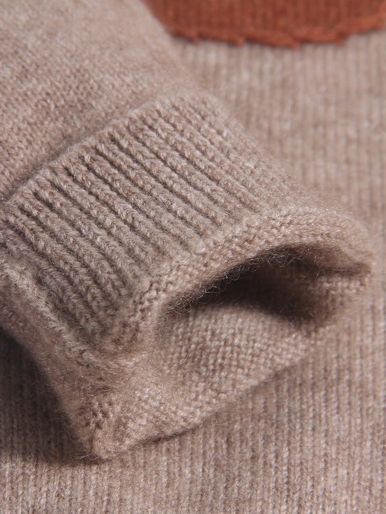 Kids Cashmere Sweater Mushroom Intarsia Boys and Girls Cashmere Pullover