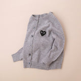 Kids Crew Neck Cashmere Cardigan Button Front Knit Cashmere Sweater