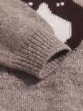 Kids Pure Cashmere Sweater Husky Dog Face Design Cashmere Pullover