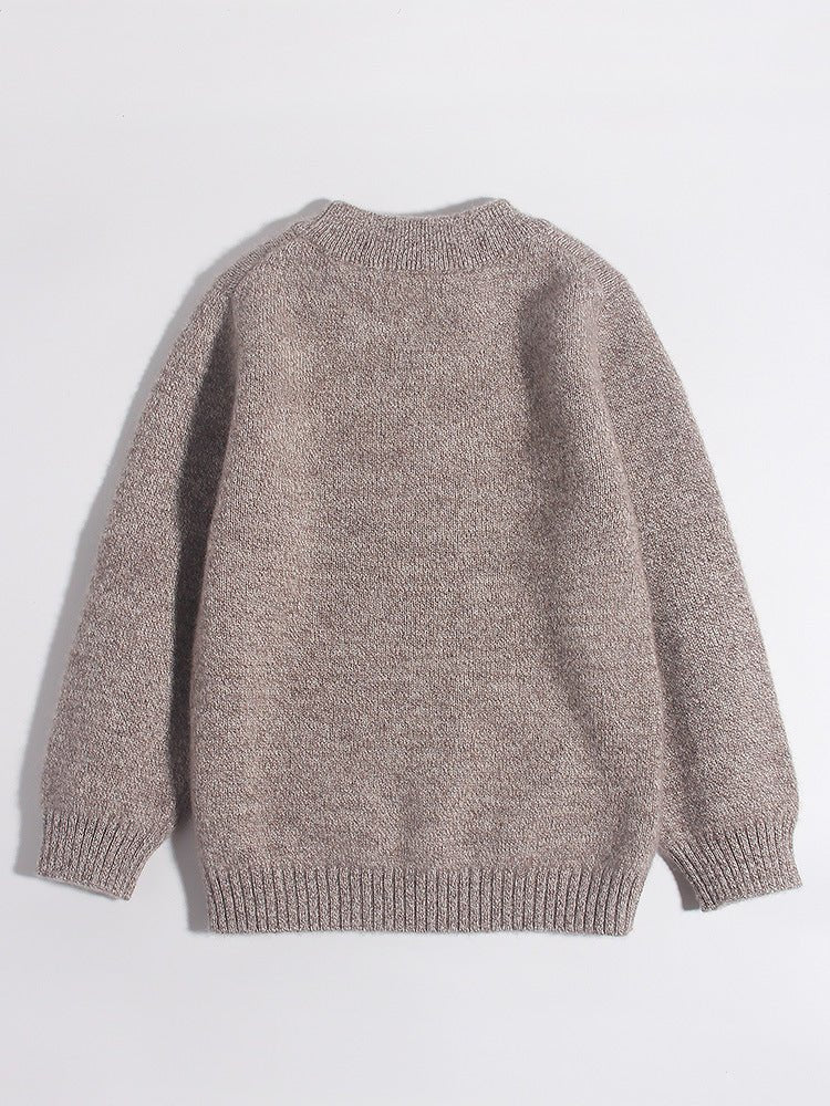 Kids Pure Cashmere Sweater Husky Dog Face Design Cashmere Pullover
