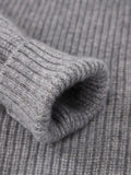 Kids Ribbed Cashmere Sweater Smiley Patch Crew Neck Cashmere Pullover