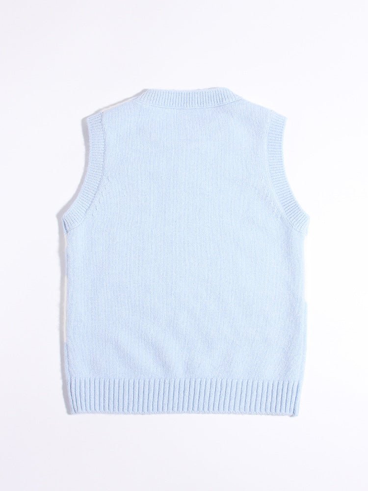 Kids Soft Cloud Cashmere Vest Sleeveless Cashmere Knit Sweater