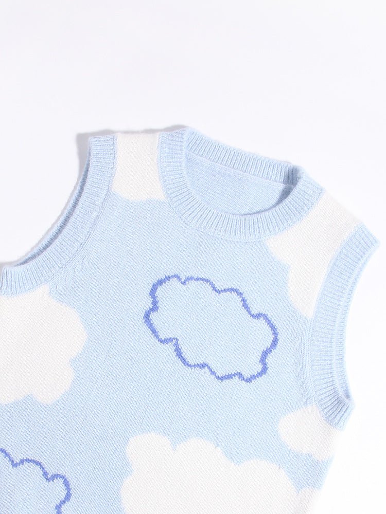 Kids Soft Cloud Cashmere Vest Sleeveless Cashmere Knit Sweater