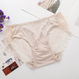 Lace Silk Underwear Women Breathable Silk Panties