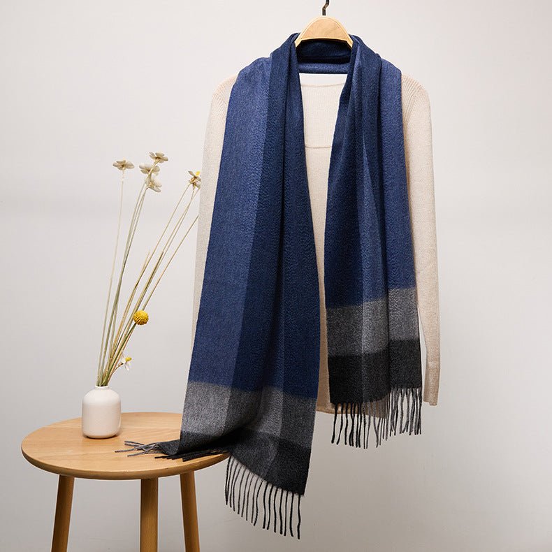 Long Cashmere Scarf with Tassel Plaid Cashmere Warps Multi Styles Winter Gifts - slipintosoft