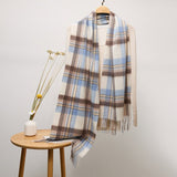 Long Cashmere Scarf with Tassel Plaid Cashmere Warps Multi Styles Winter Gifts - slipintosoft