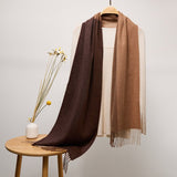 Long Cashmere Scarf with Tassel Plaid Cashmere Warps Multi Styles Winter Gifts