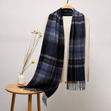 Long Cashmere Scarf with Tassel Plaid Cashmere Warps Multi Styles Winter Gifts