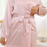 Long Mulberry Silk Robe Luxury 100% Silk Bathrobe