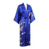 Quality 100% Long Silk Kimono for Women Cherry Blossom Printing Ladies Luxury Mulberry Silk Kimono Robe -  slipintosoft