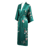 Quality 100% Long Silk Kimono for Women Cherry Blossom Printing Ladies Luxury Mulberry Silk Kimono Robe -  slipintosoft