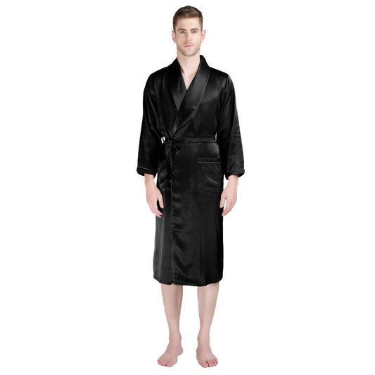 Long Silk Robe For Men Big and Tall Silk Dressing Gown -  slipintosoft