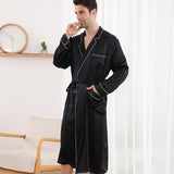 Long Silk Robe for Men Luxury Pure Silk Bathrobe Sleepwear