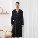 Long Silk Robe for Men Luxury Pure Silk Bathrobe Sleepwear