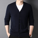 Mens Button Down Cashmere Cardigan Pure Cashmere Long Sleeve Cardigan Sweater - slipintosoft