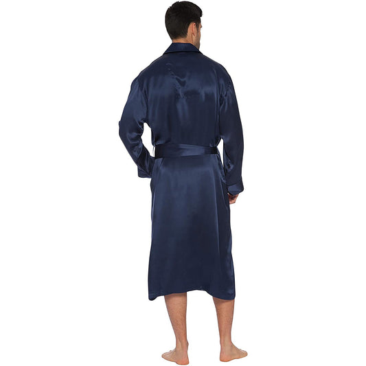 Mens Long Full - length Silk Robes Men's Luxury Silk Bathrobe