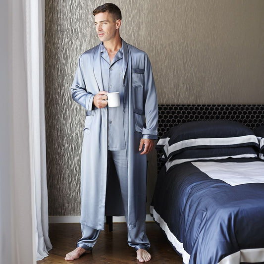 Silk pajamas and robe sale