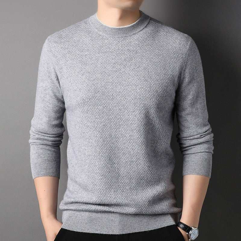 Mens Long Sleeve Cashmere Sweater Mock Neck Cashmere Tops Cashmere Pullover - slipintosoft