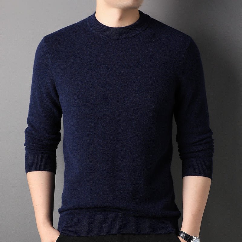 Mens Mock Neck Pure Cashmere Sweater Long Sleeve Solid Cashmere Tops Multi Colors - slipintosoft