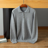 mens polo neck cashmere sweaters cable knitted slim fit cashmere pullover for casual - slipintosoft