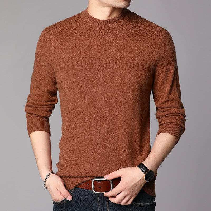 Men's Pure Cashmere Sweater Slim Fit Long Sleeve Crew Neck Cashmere Tops - slipintosoft