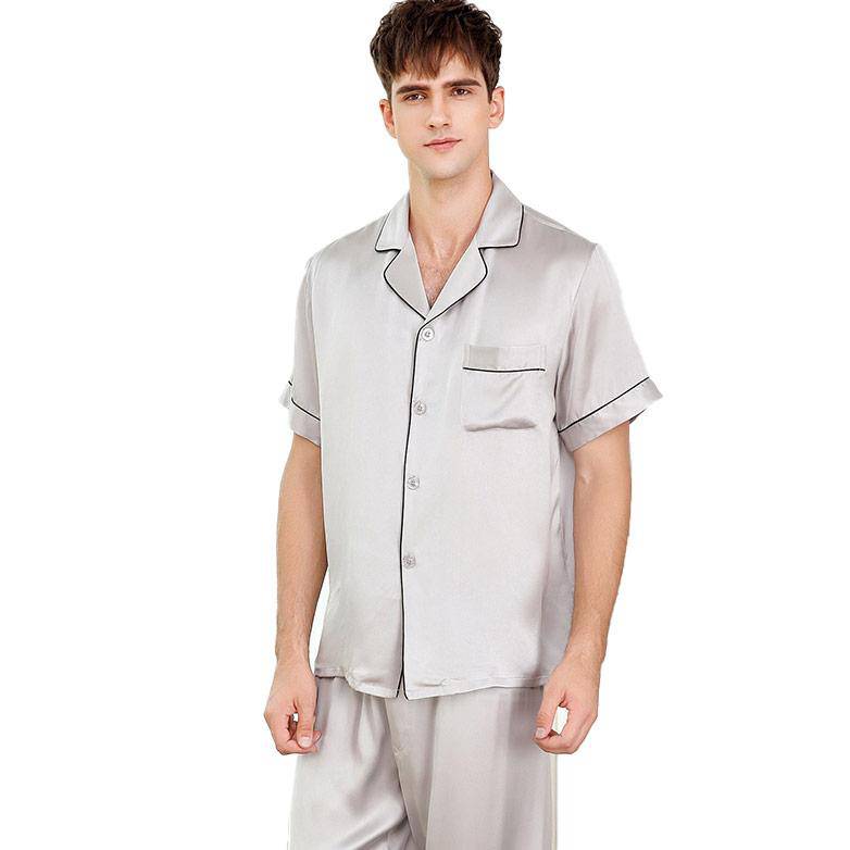 Men's Short Sleeve Silk Pajamas Set For Men Most Comfortable Silk Nightwear (multi-colors) XL XXL XXXL -  slipintosoft