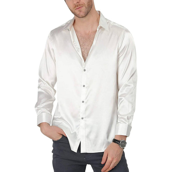 Chemise Homme CREME DE SILK – Soie Métallique Violet/argent – Taille Medium – Neuf Avec étiquette