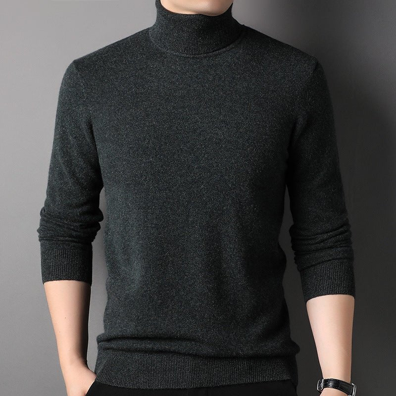 Mens Turtle Neck Cashmere Sweater Warm Long Sleeve Cashmere Pullover - slipintosoft