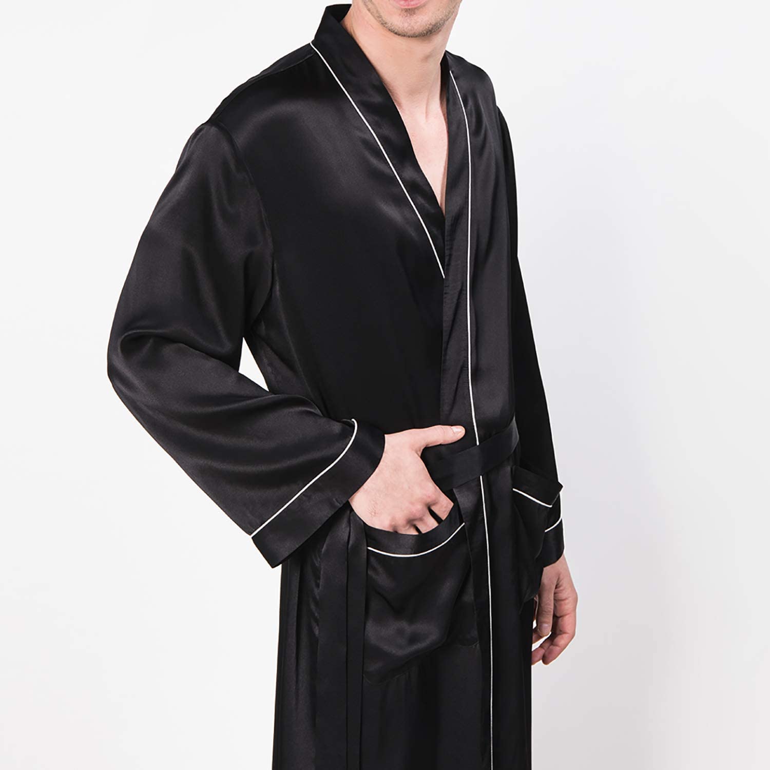 Men's Silk Robe Luxury Long Silk Bath Robe 100% Male Kimono Silk Robe -  slipintosoft