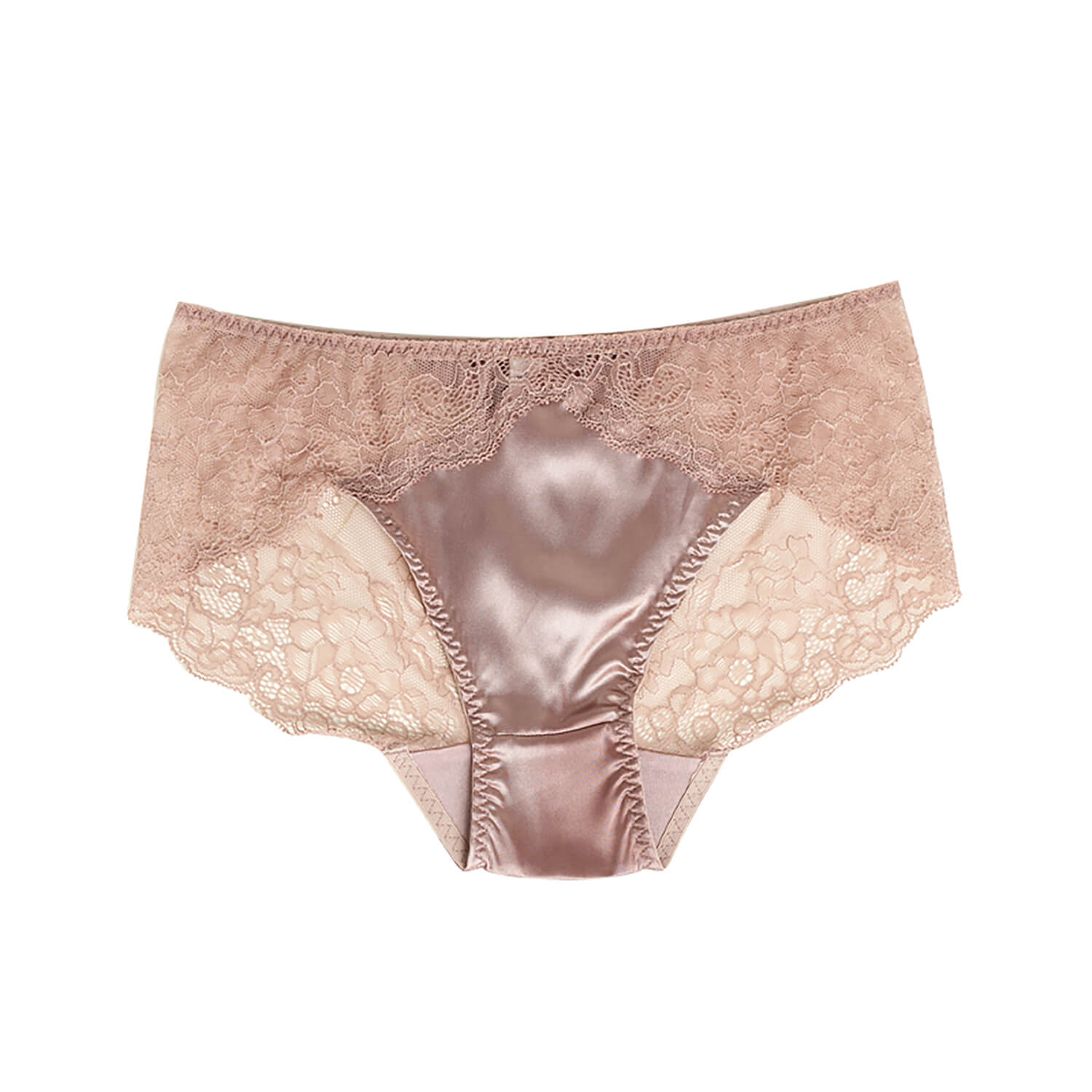 Mulberry silk underwear women's lace silk mid-waist sexy briefs - slipintosoft