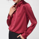 Silk Blouse for Women 100 pure silk long sleeves cool smooth tops