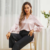 Silk Blouse For Women Elegant Silk Shirts 100% Mulberry Silk Long Sleeves Top - slipintosoft