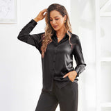 Silk Button Down Shirt For Women's Long Sleeve Silk Tops