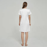 Silk Chemise Women's Short Sleeve Round Neck Silk Nightdress