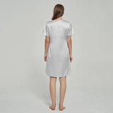 Silk Chemise Women's Short Sleeve Round Neck Silk Nightdress