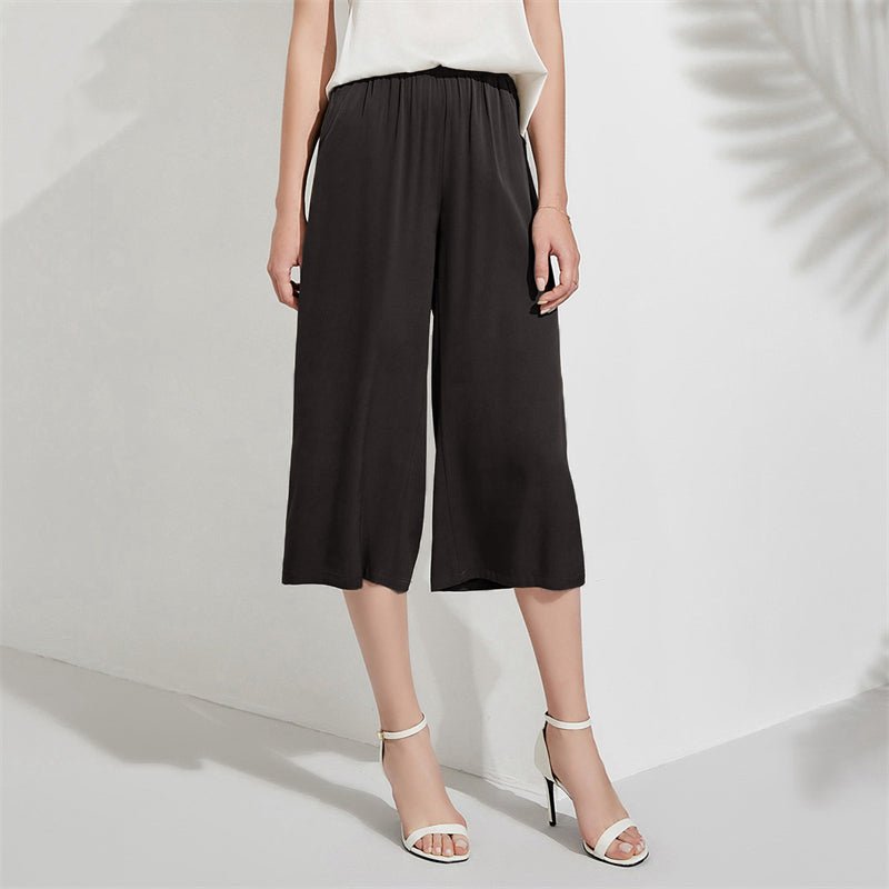 Silk Cropped Pants For Women Loose Pure Work Silk Trousers