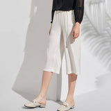 Silk Cropped Pants For Women Loose Pure Work Silk Trousers