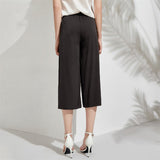 Silk Cropped Pants For Women Loose Pure Work Silk Trousers