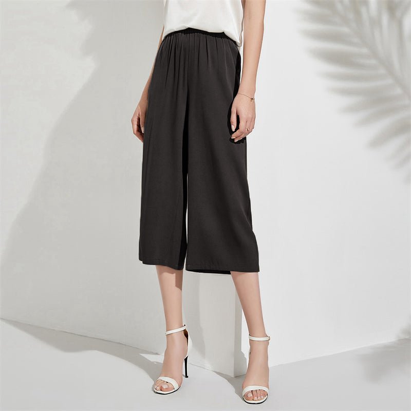 Silk Cropped Pants For Women Loose Pure Work Silk Trousers