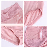 Silk high waist underwear women's lace shorts silk knitted briefs