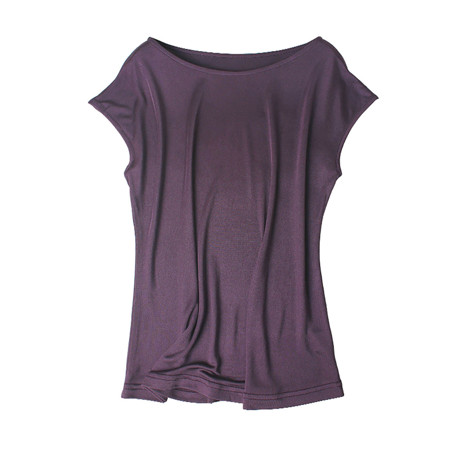 Silk knitted women's T-shirt slim vest mulberry silk round neck bottoming shirt - slipintosoft