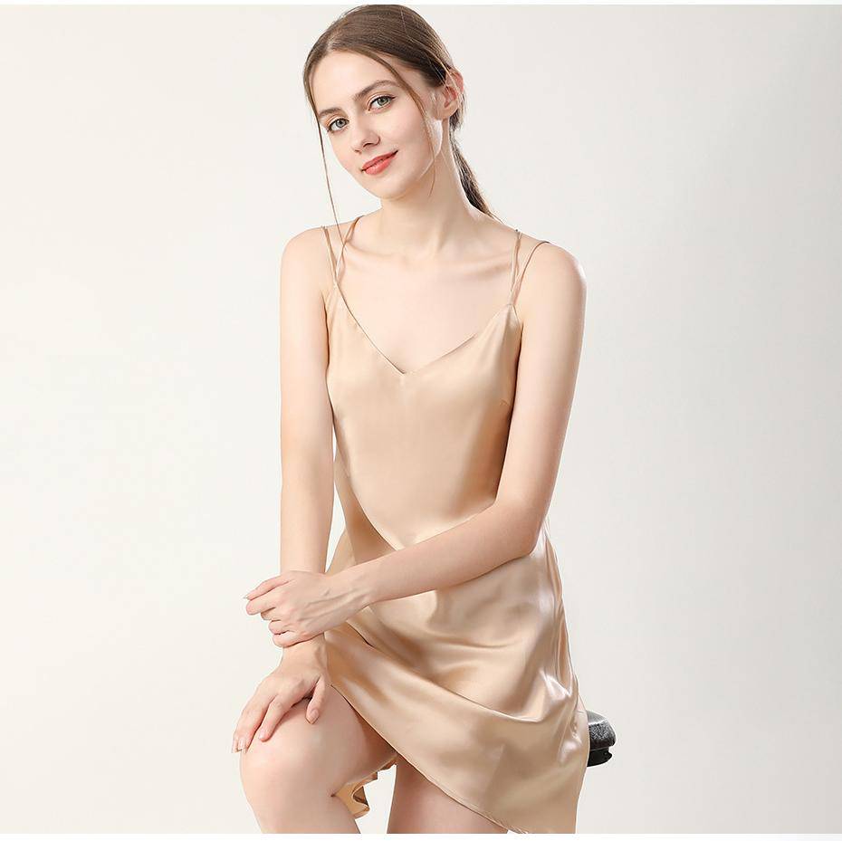 Women Pure Sexy Silk Nightgown And Robe Set