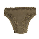 Silk panties women's thin breathable lace ribbed mulberry silk mid-waist briefs - slipintosoft