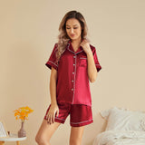 Silk Short Pyjamas For Women's Best Short Silk Pajama Set