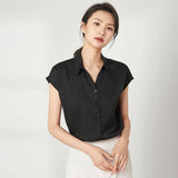 silk tops for women 100% Mulberry Elegant Summer Office Work Silk Tops