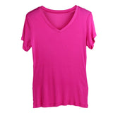 Silk v-neck short-sleeved t-shirt women's silk bottoming shirt women's top - slipintosoft