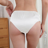 Simple And Comfortable Silk Underwear Solid Color Soft Women's Silk Panties - slipintosoft