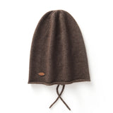 Pure Cashmere Beanie Hat with Drawstring Cashmere Double-Layered Ski Cap Head Warmer