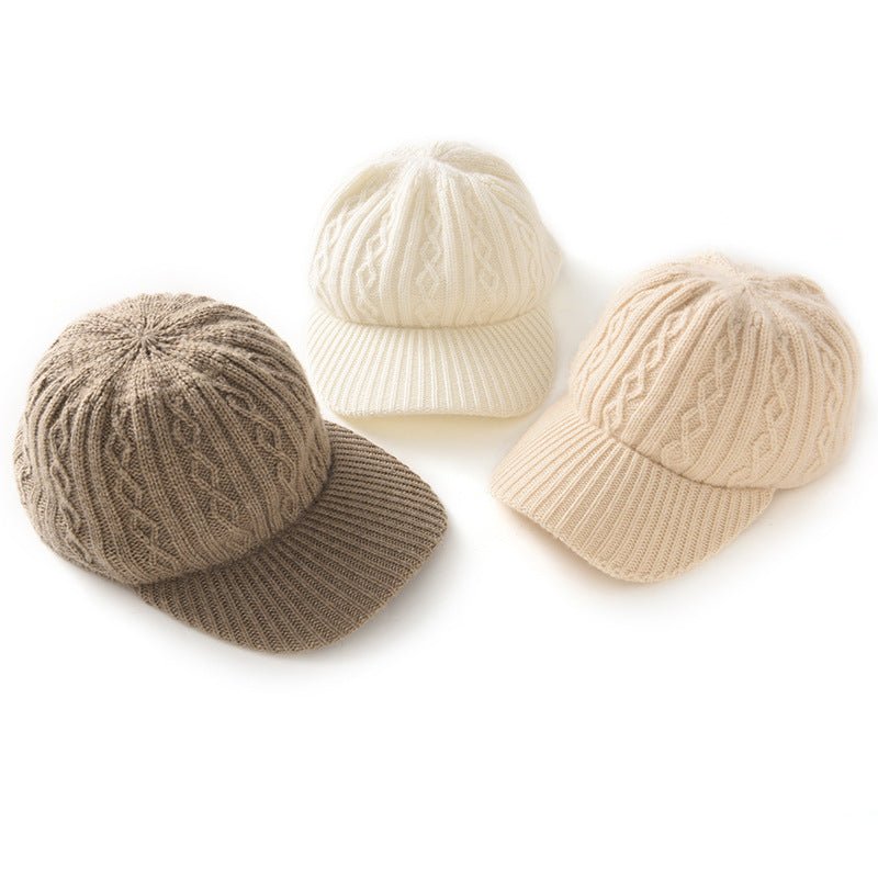 Soft Cashmere Knitted Cap Cashmere Baseball Hats for Fall Winter One Size Cashmere Hats