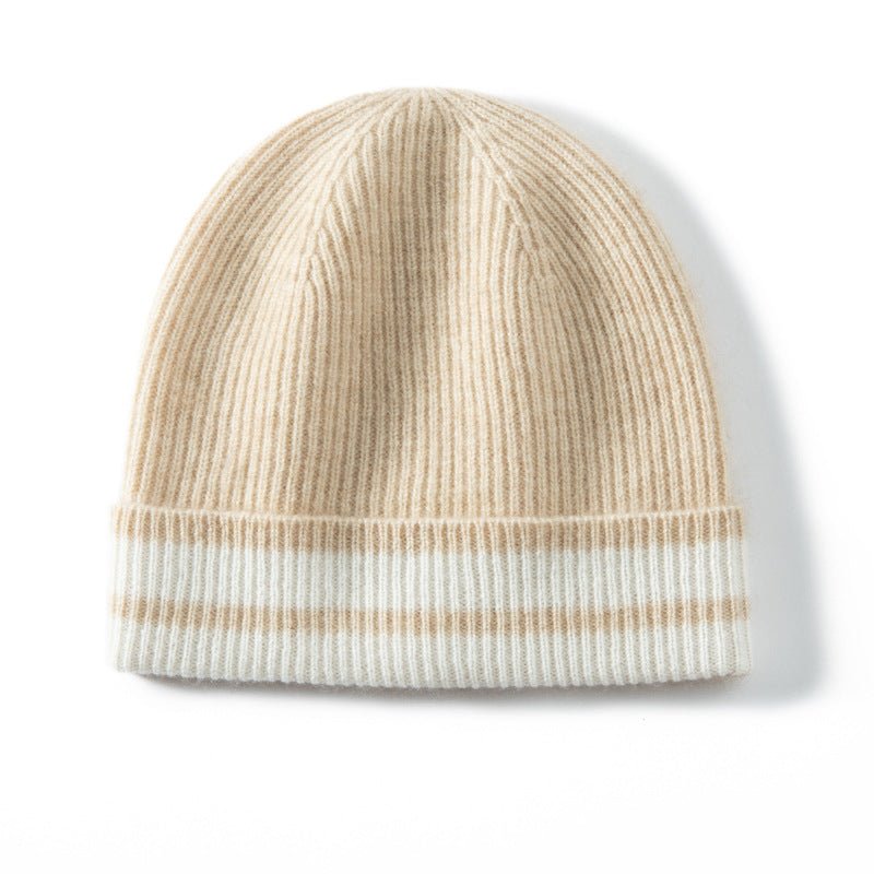 Thick Cashmere Knit Beanie Soft Cashmere Warm Double Layer Beanie Hats Cashmere Hats